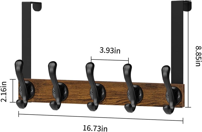 YINMIT Over The Door Hooks, Heavy Duty Over Door Hanger Hook, Over Door Towel Rack, Door Hanger, Door Coat Hanger for Hanging Towels, Clothes, Hats, Back of Bathroom Door - Image 3